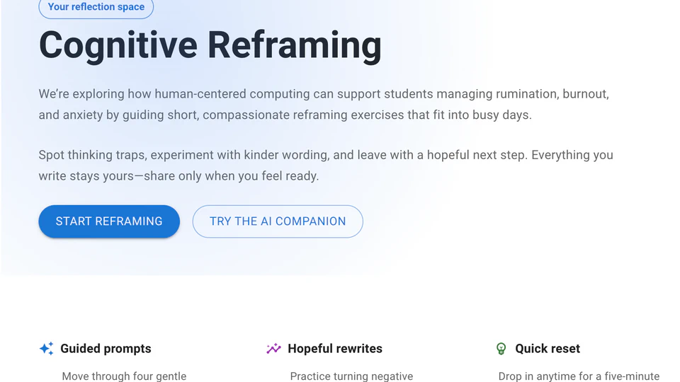 Context-Aware Cognitive Reframing for Mental Wellbeing